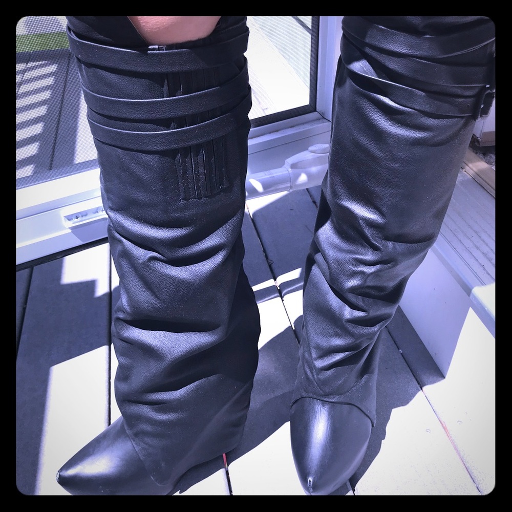 Jeffrey Campbell over knee wedge boots. Size 8.5.